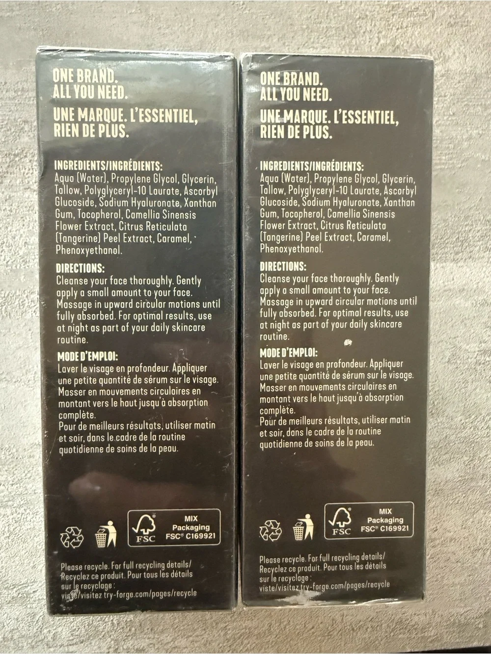 2 pack FORGE SKIN Only What Works Men's Hydrating Face Serum Moisturizer 1.7 oz